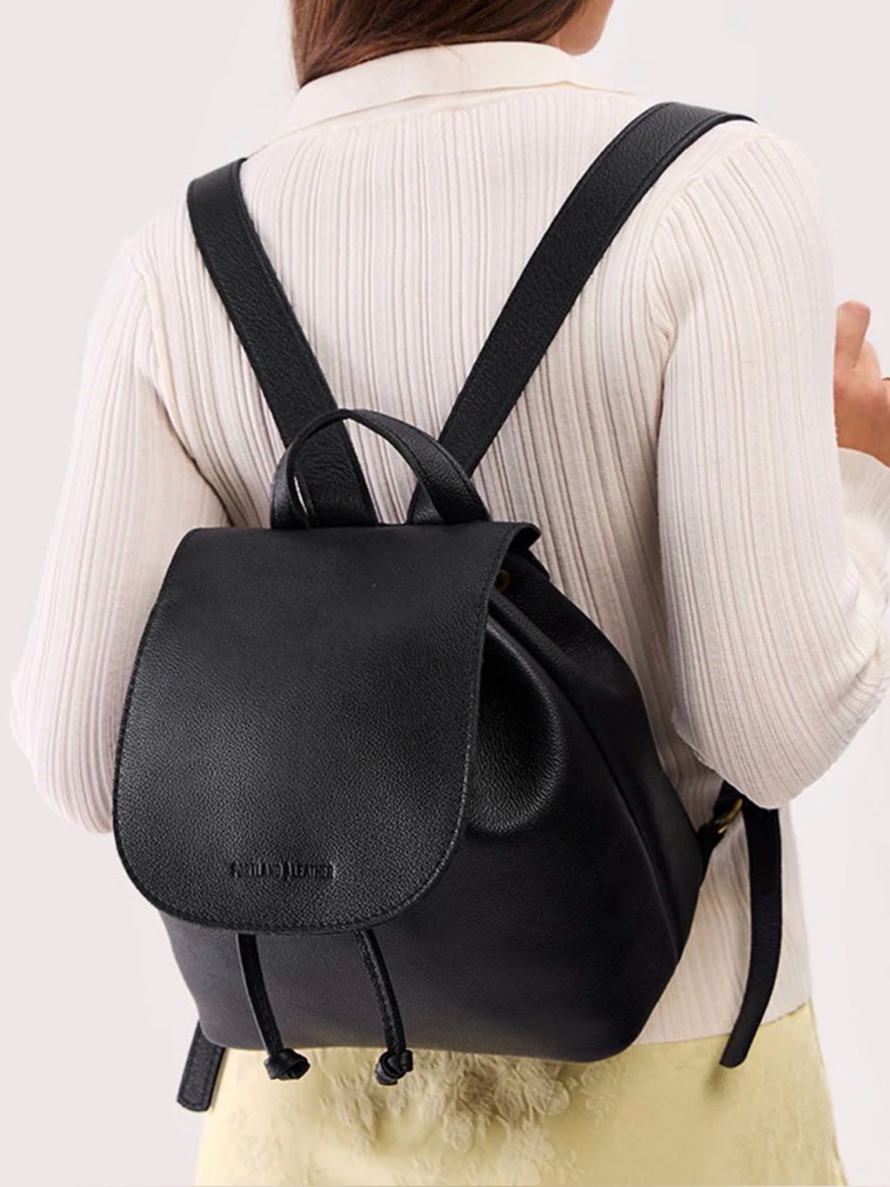 Portland Leather Black Leather Backpack